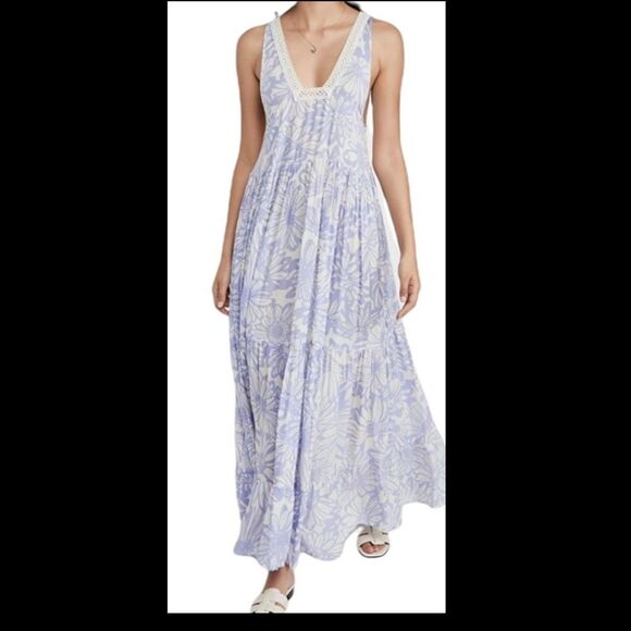 FREE PEOPLE Sleeveless Floral Tiered Maxi Dress‎ Size XSMALL - Picture 7 of 13